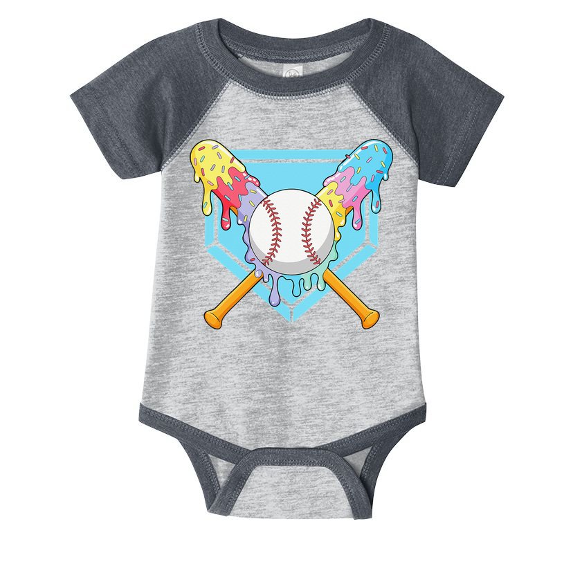 Cool Sport Baseball Home Plate Drip With Sprinkles Drip Infant Baby Jersey Bodysuit