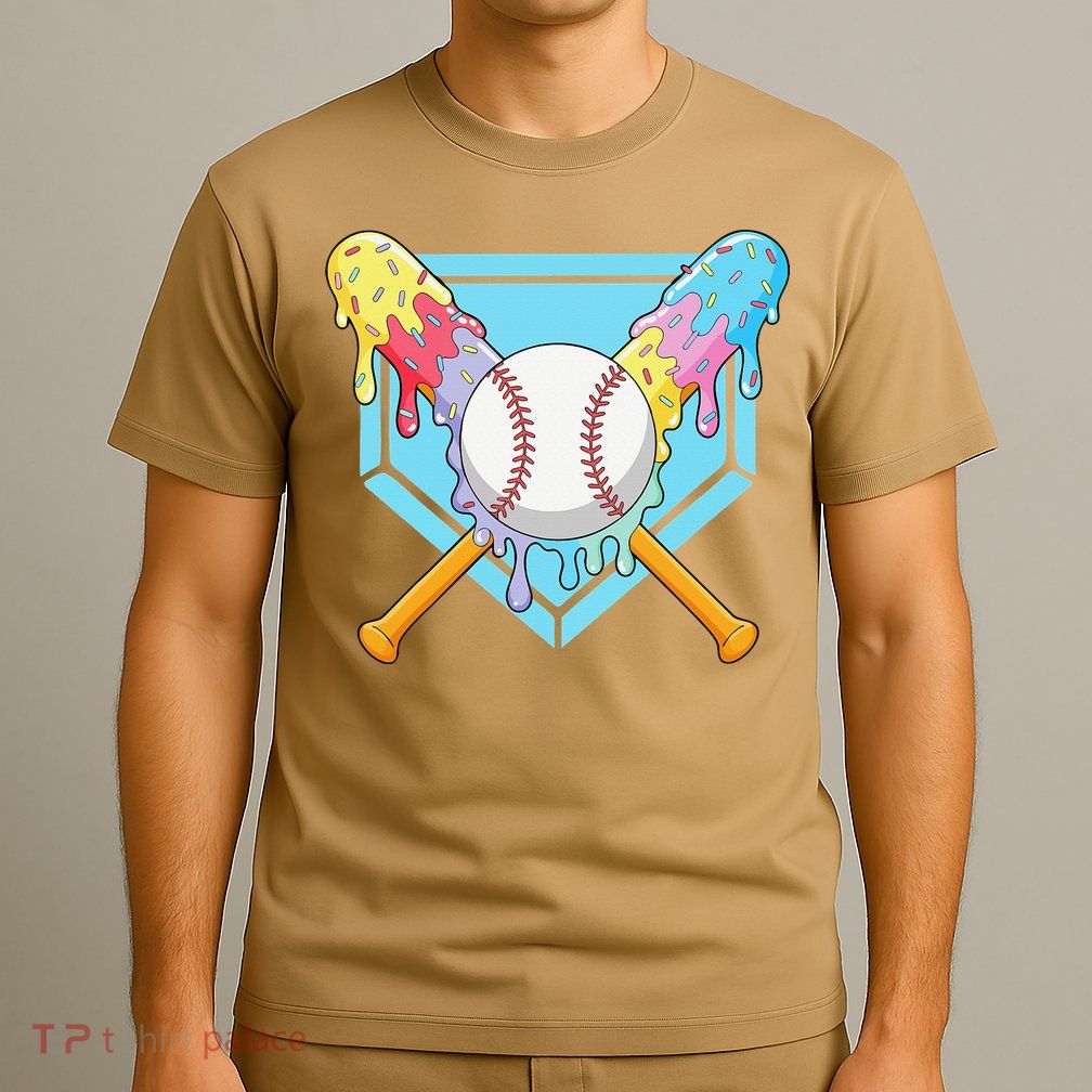 Cool Sport Baseball Home Plate Drip With Sprinkles Drip T-Shirt