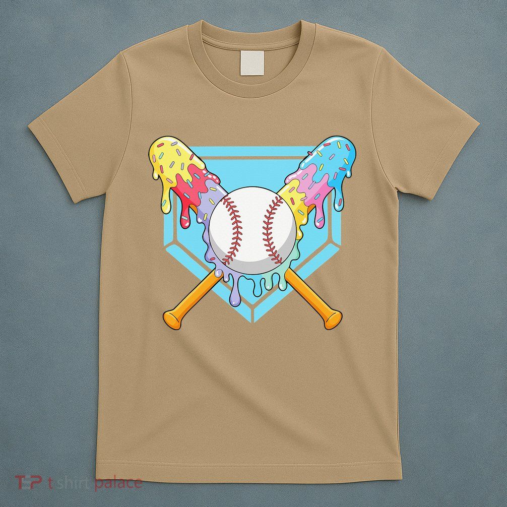 Cool Sport Baseball Home Plate Drip With Sprinkles Drip T-Shirt