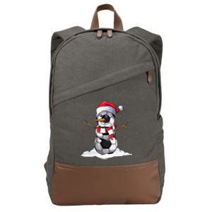 Christmas Soccer Ball Snow Cute Xmas For Boys Girls Gift Cotton Canvas Backpack