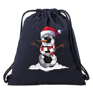 Christmas Soccer Ball Snow Cute Xmas For Boys Girls Gift Drawstring Bag