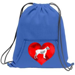 Cute Staffordshire Bull Terrier Dog Red Heart Valentines Day Gift Sweatshirt Cinch Pack Bag