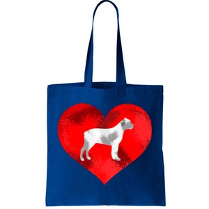 Cute Staffordshire Bull Terrier Dog Red Heart Valentines Day Gift Tote Bag