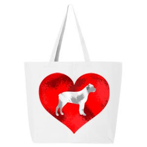 Cute Staffordshire Bull Terrier Dog Red Heart Valentines Day Gift 25L Jumbo Tote