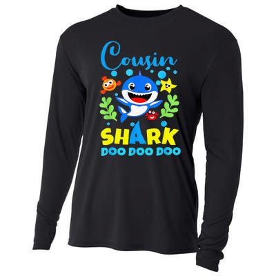 Cousin Shark Birthday Cousin Shark Family Mother's Day Cooling Performance Long Sleeve Crew