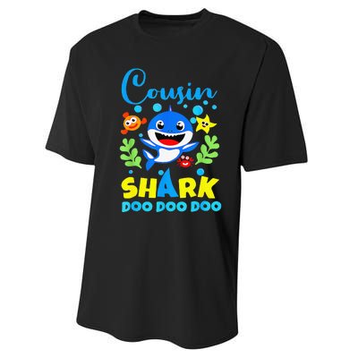 Cousin Shark Birthday Cousin Shark Family Mother's Day Performance Sprint T-Shirt