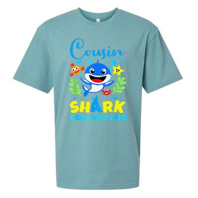 Cousin Shark Birthday Cousin Shark Family Mother's Day Sueded Cloud Jersey T-Shirt