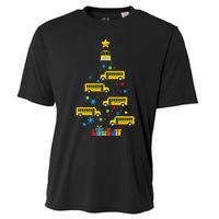 Christmas School Bus Tree Funny Xmas Bus Driver Cooling Performance Crew T-Shirt