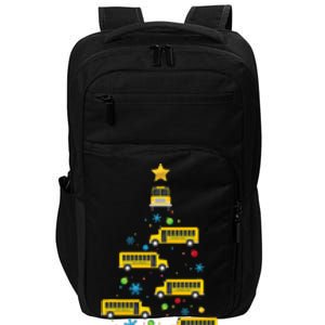 Christmas School Bus Tree Funny Xmas Bus Driver Impact Tech Backpack