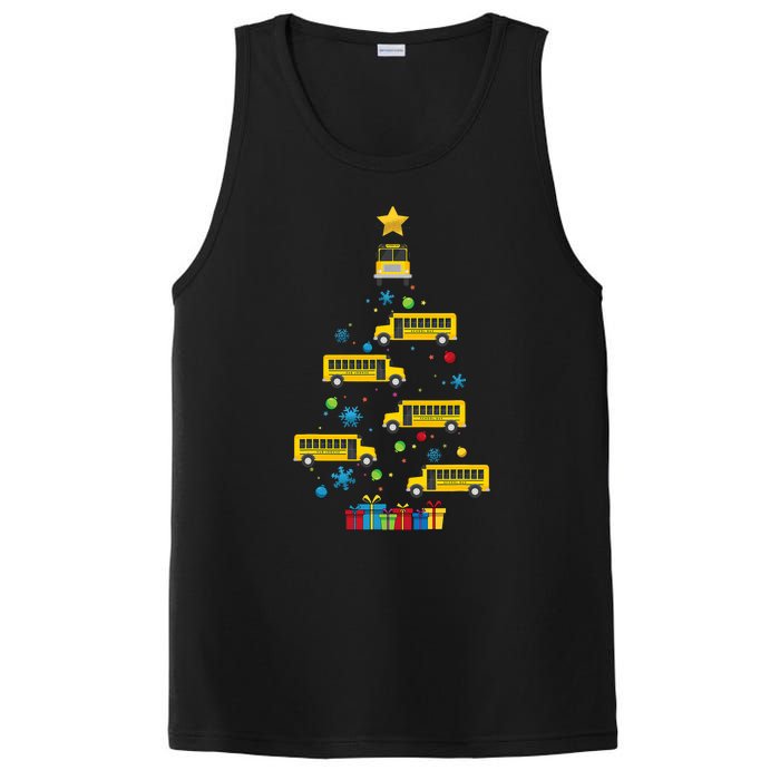 Christmas School Bus Tree Funny Xmas Bus Driver PosiCharge Competitor Tank