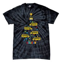 Christmas School Bus Tree Funny Xmas Bus Driver Tie-Dye T-Shirt