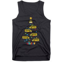 Christmas School Bus Tree Funny Xmas Bus Driver Tank Top