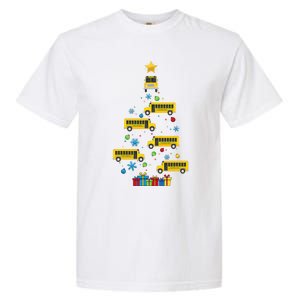 Christmas School Bus Tree Funny Xmas Bus Driver Garment-Dyed Heavyweight T-Shirt