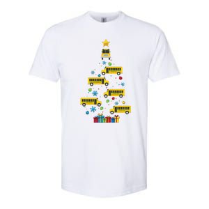 Christmas School Bus Tree Funny Xmas Bus Driver Softstyle CVC T-Shirt