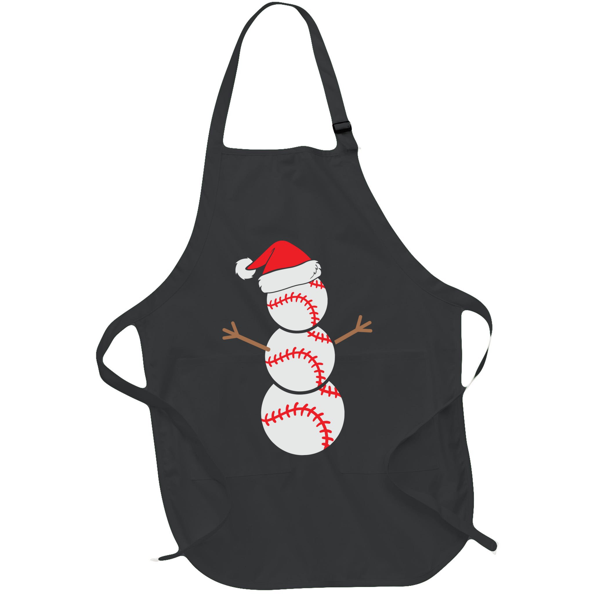 Christmas Snowman Baseball Santa Hat Xmas Apron