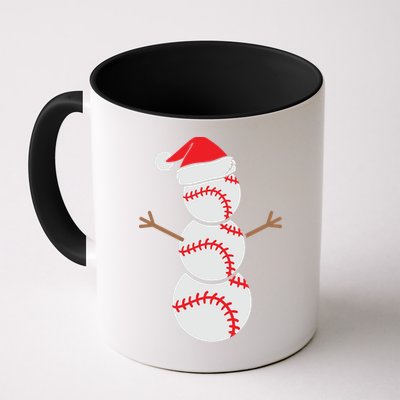 Christmas Snowman Baseball Santa Hat Xmas Mug