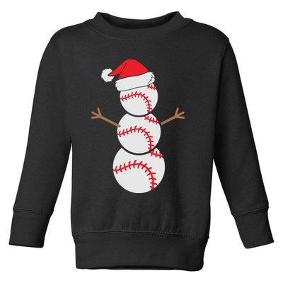 Christmas Snowman Baseball Santa Hat Xmas Toddler Sweatshirt