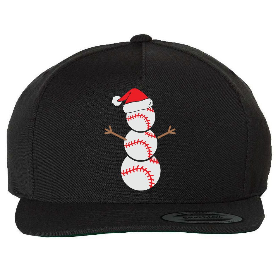 Christmas Snowman Baseball Santa Hat Xmas Wool Snapback Cap