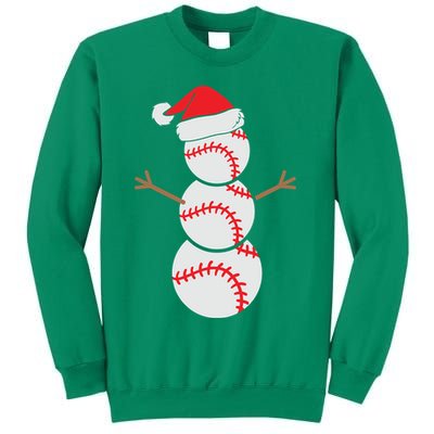 Christmas Snowman Baseball Santa Hat Xmas Sweatshirt