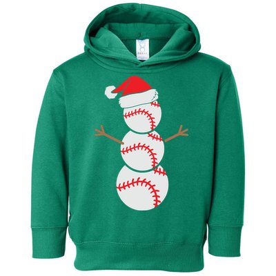 Christmas Snowman Baseball Santa Hat Xmas Toddler Hoodie