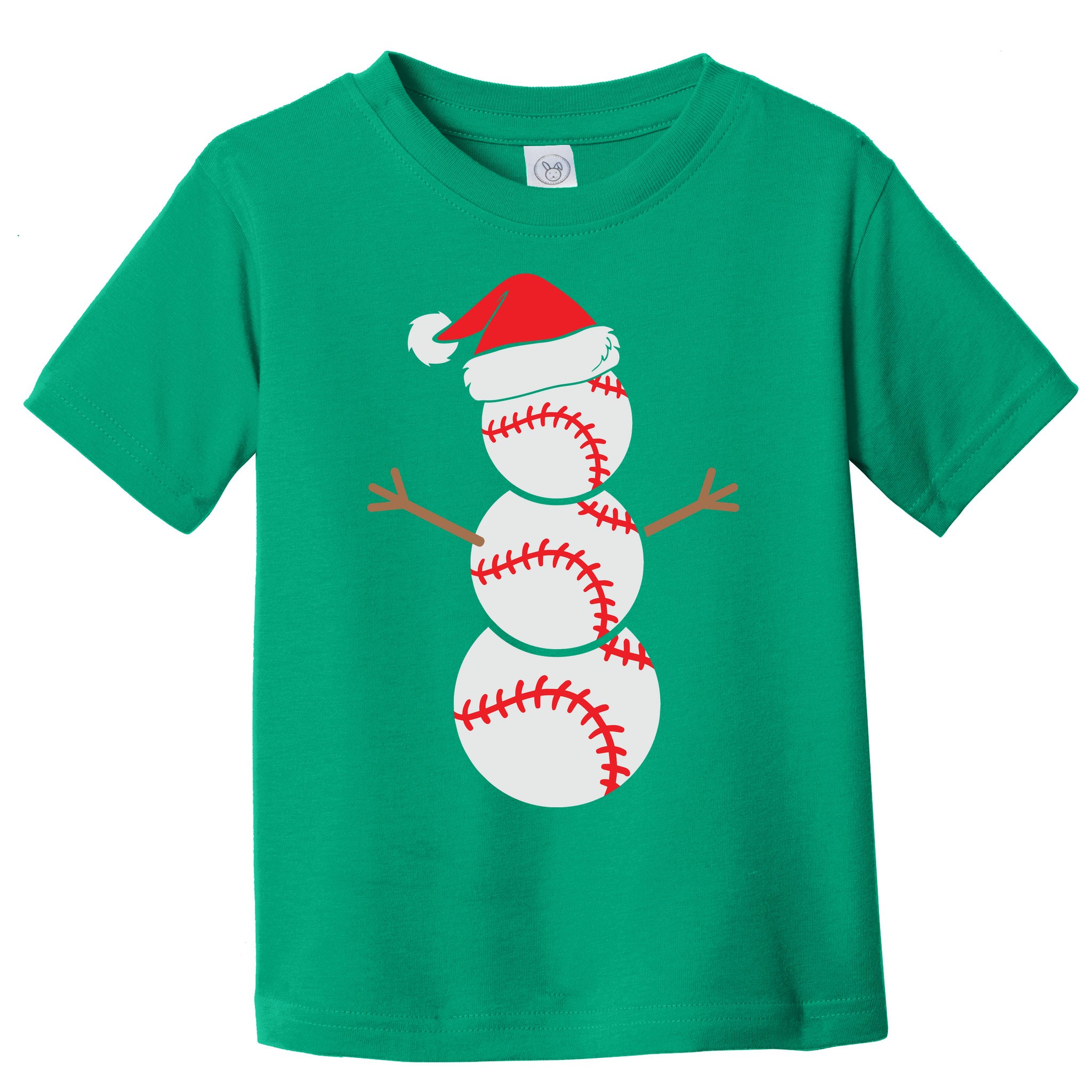 Christmas Snowman Baseball Santa Hat Xmas Toddler T-Shirt