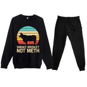 Cool Smoke Brisket Not Meth Funny Grilling Gift Men Women Premium Crewneck Sweatsuit Set