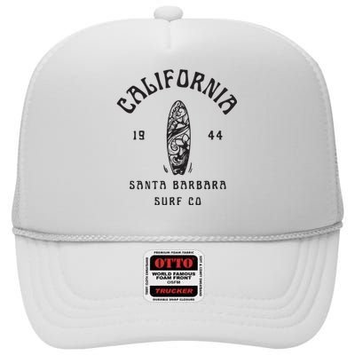 California Santa Barbara Surf Co High Crown Mesh Back Trucker Hat