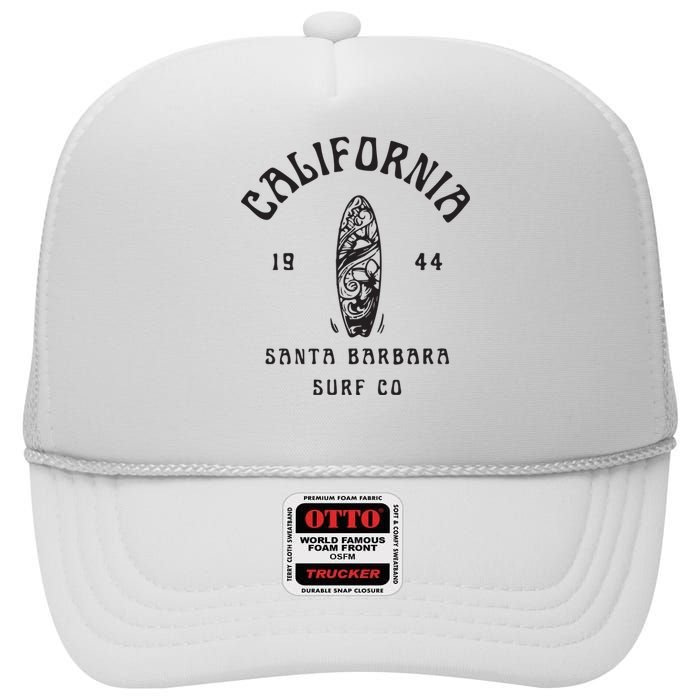 California Santa Barbara Surf Co High Crown Mesh Back Trucker Hat