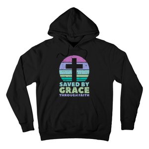 Cross Saved By Grace God Jesus Christian Hoodie