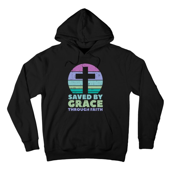 Cross Saved By Grace God Jesus Christian Hoodie