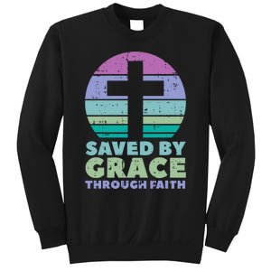 Cross Saved By Grace God Jesus Christian Sweatshirt