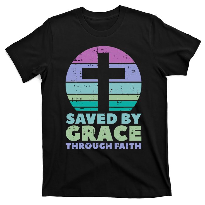 Cross Saved By Grace God Jesus Christian T-Shirt