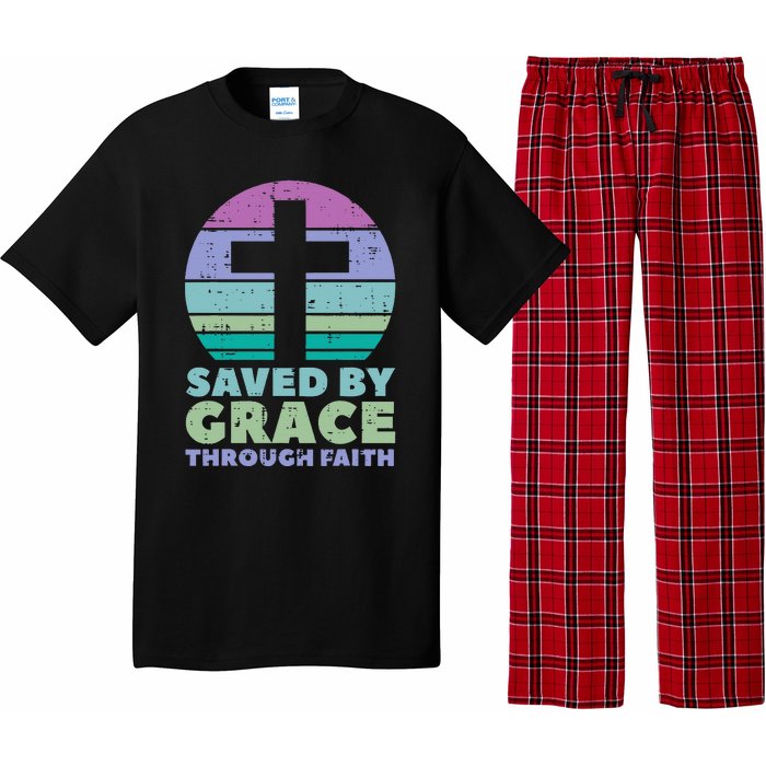 Cross Saved By Grace God Jesus Christian Pajama Set