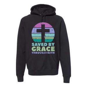 Cross Saved By Grace God Jesus Christian Premium Hoodie