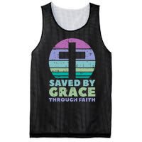 Cross Saved By Grace God Jesus Christian Mesh Reversible Basketball Jersey Tank