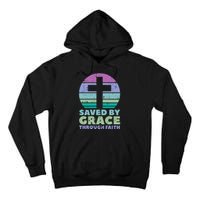 Cross Saved By Grace God Jesus Christian Tall Hoodie