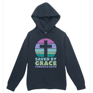 Cross Saved By Grace God Jesus Christian Urban Pullover Hoodie