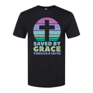 Cross Saved By Grace God Jesus Christian Softstyle CVC T-Shirt