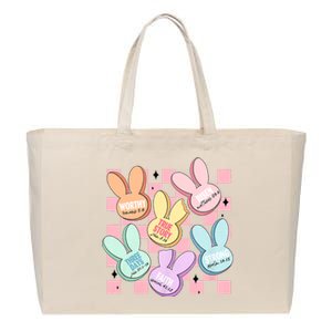 Candy Sweet Bunny Bible Christian Easter Day Cotton Canvas Jumbo Tote