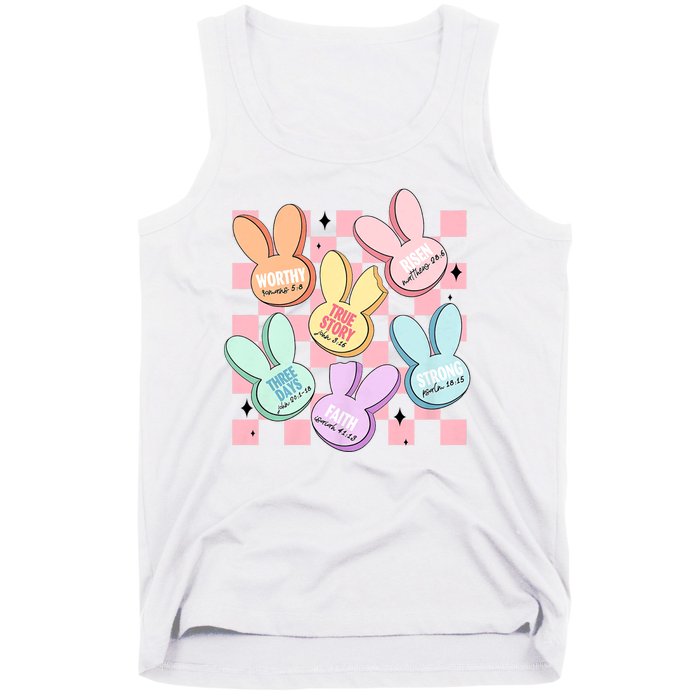 Candy Sweet Bunny Bible Christian Easter Day Tank Top