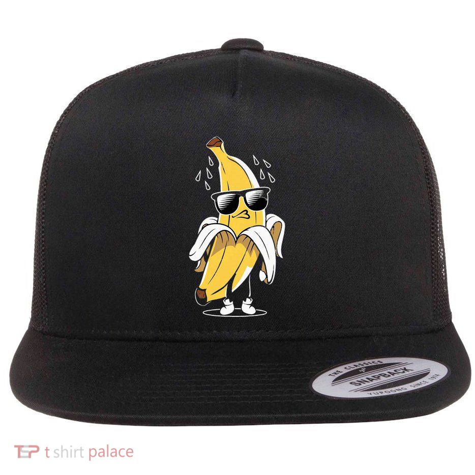 Cool Soaring Banana Dance Funny Flat Bill Trucker Hat