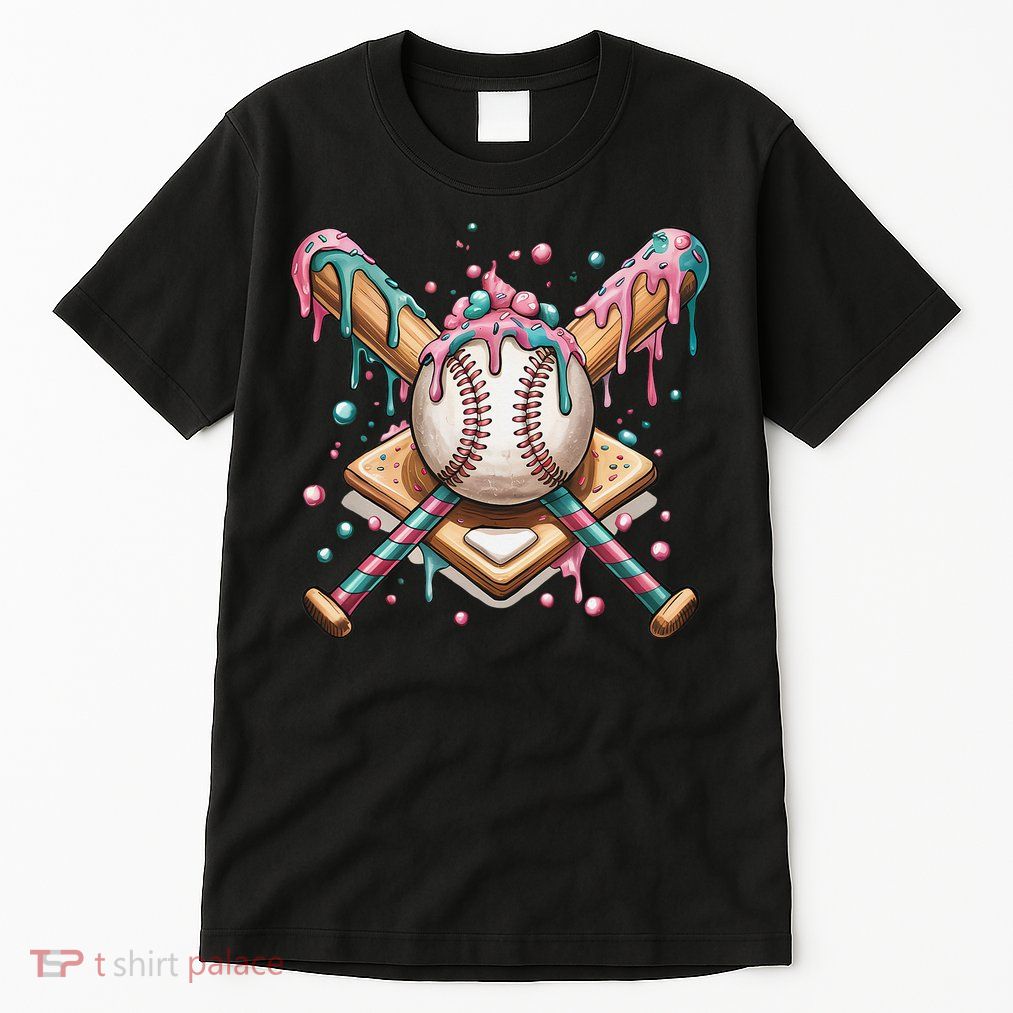 Cool Sport Baseball Home Plate Drip With Sprinkles Drip Tall T-Shirt