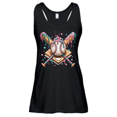 Cool Sport Baseball Home Plate Drip With Sprinkles Drip Ladies Essential Flowy Tank