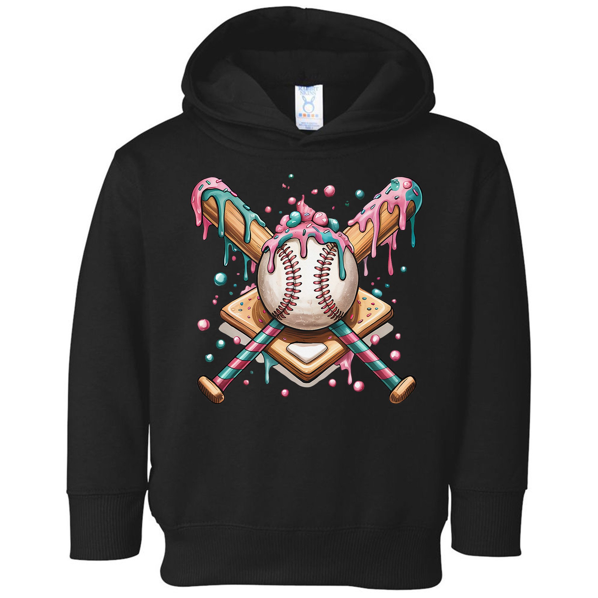 Cool Sport Baseball Home Plate Drip With Sprinkles Drip Toddler Hoodie