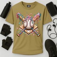 Cool Sport Baseball Home Plate Drip With Sprinkles Drip Cooling Performance Crew T-Shirt