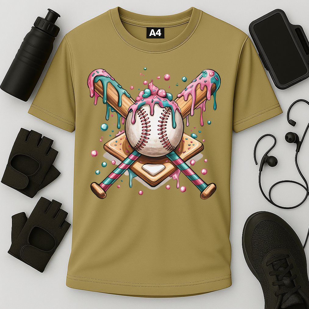 Cool Sport Baseball Home Plate Drip With Sprinkles Drip Cooling Performance Crew T-Shirt