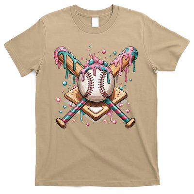 Cool Sport Baseball Home Plate Drip With Sprinkles Drip T-Shirt