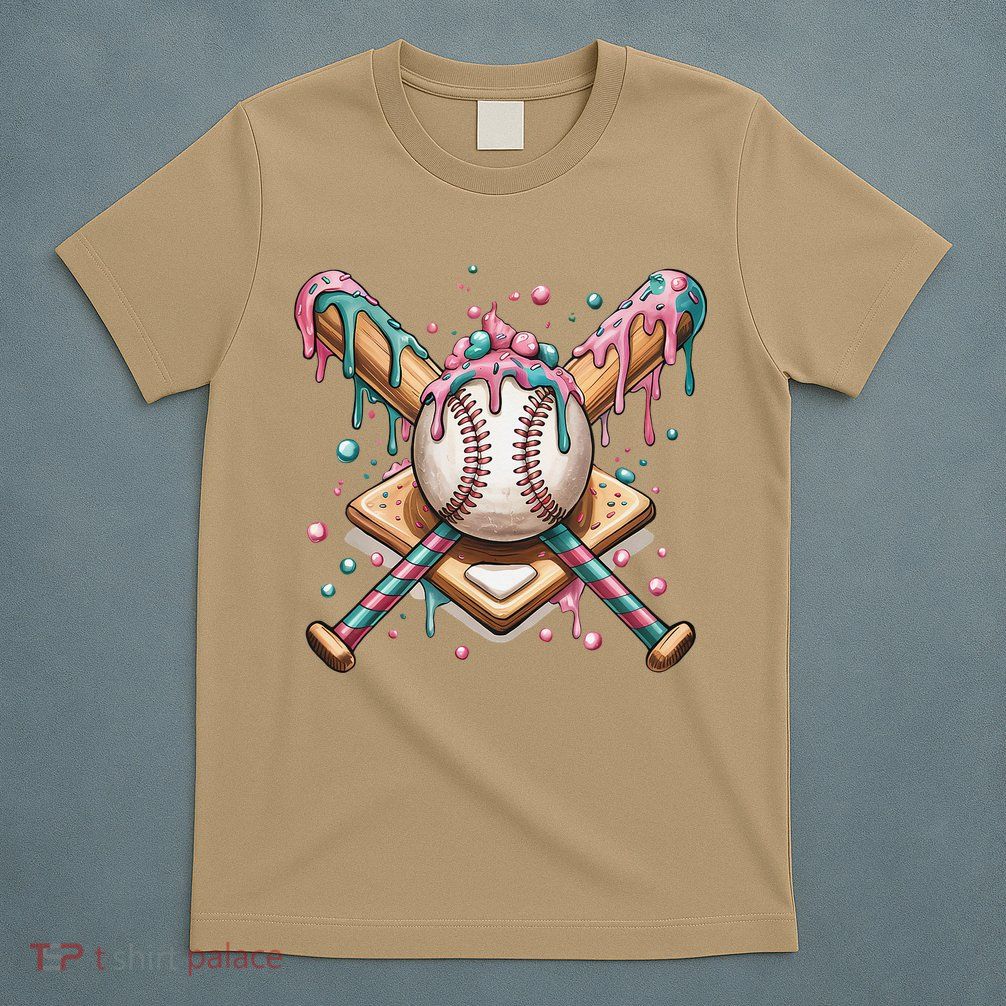 Cool Sport Baseball Home Plate Drip With Sprinkles Drip T-Shirt