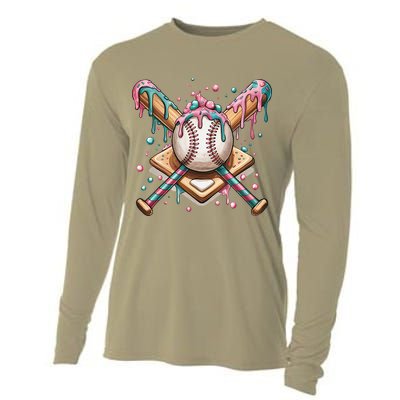 Cool Sport Baseball Home Plate Drip With Sprinkles Drip Cooling Performance Long Sleeve Crew