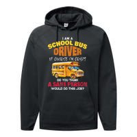 Crazy School Bus Driver Back To School Funny School Bus Performance Fleece Hoodie